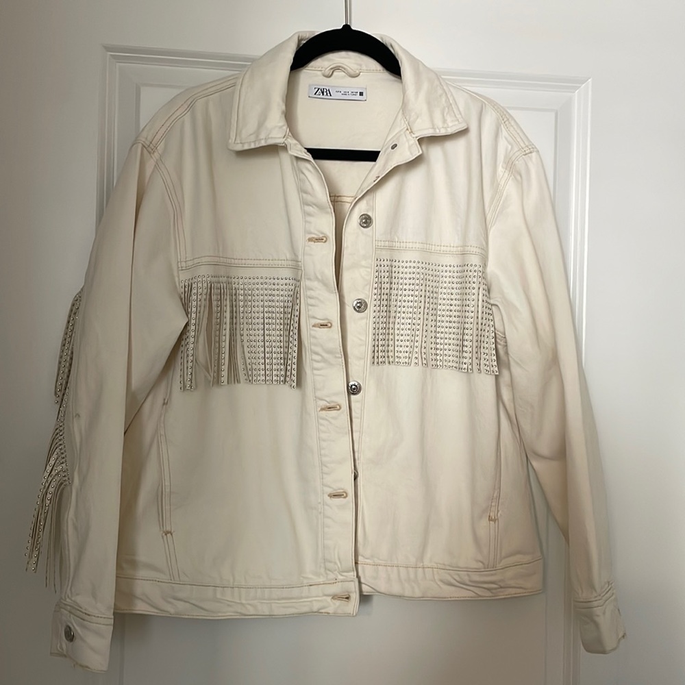 Zara Fringe Jean Jacket